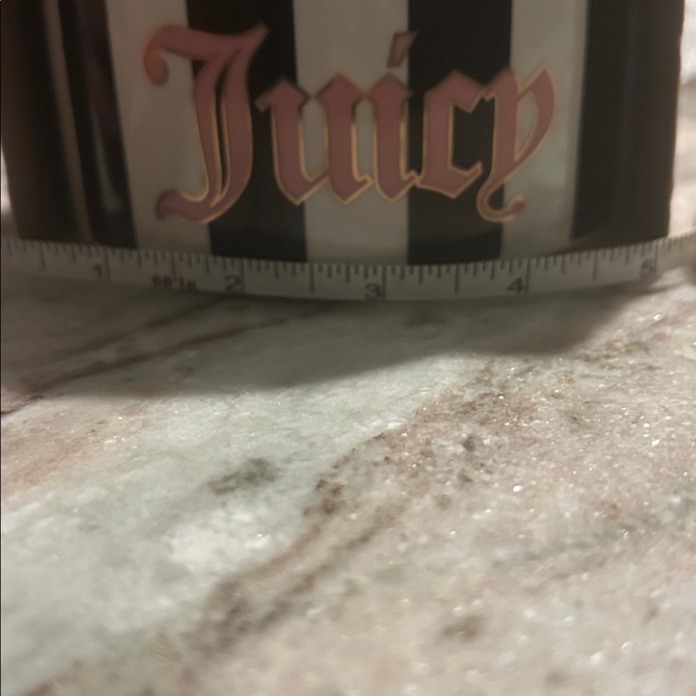 Juicy Couture Black and White Ceramic Jar with Pink Accents NIB - Picture 6 of 8